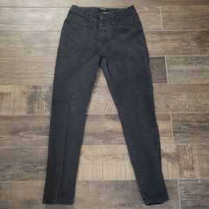 Refuge high-wasted black wash jeans